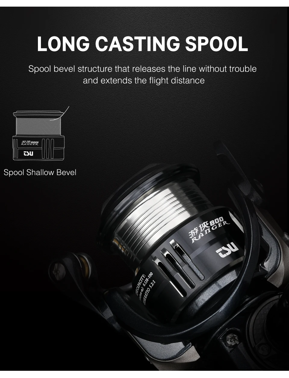 TSURINOYA Ultra-light 155g Bait Finesse Spinning Fishing Reel RANGER 800 1000S Carbon Shallow Spool Trout Ajing Fishing Wheel
