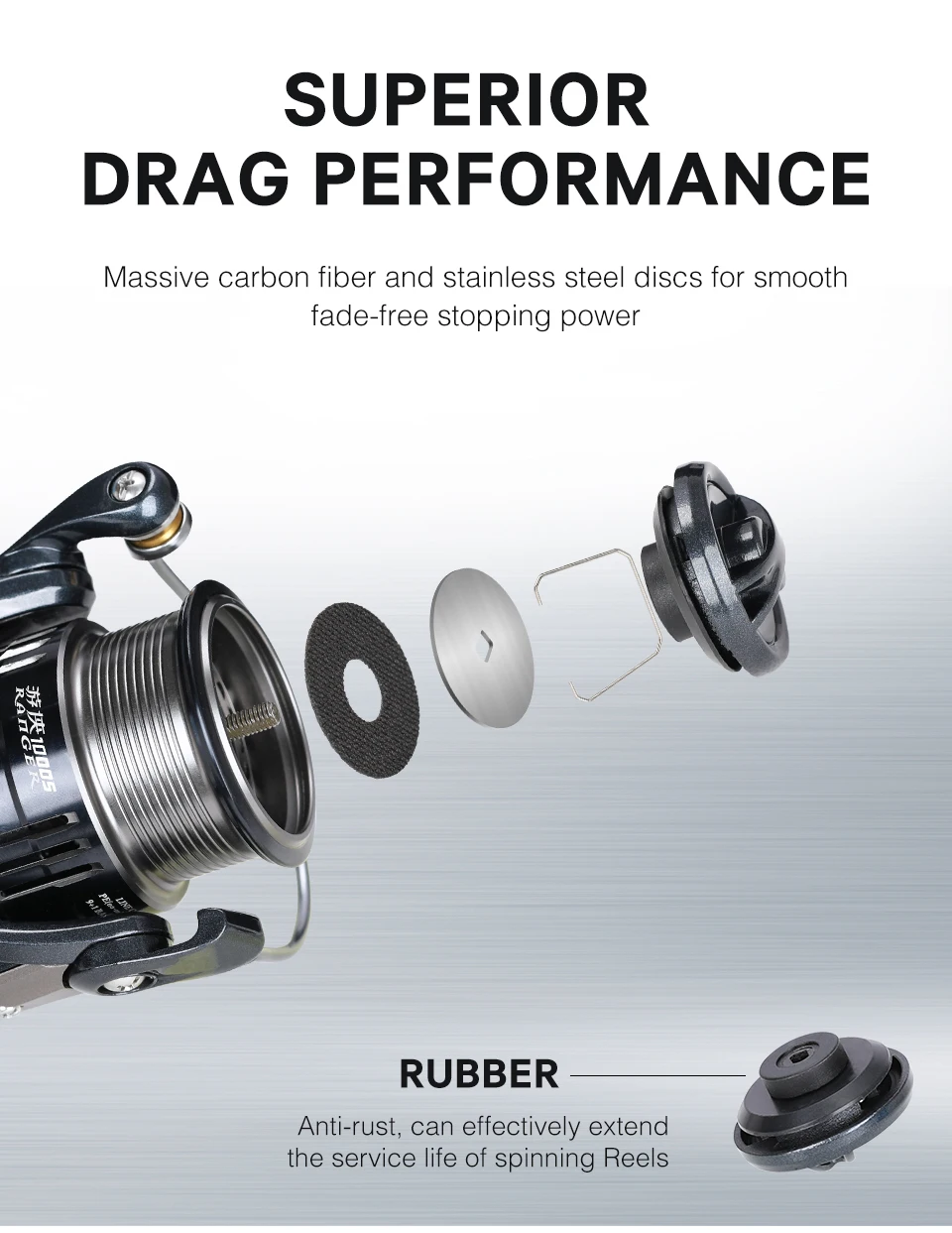 TSURINOYA Ultra-light 155g Bait Finesse Spinning Fishing Reel RANGER 800 1000S Carbon Shallow Spool Trout Ajing Fishing Wheel