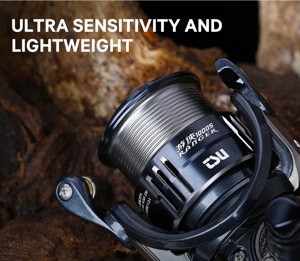 TSURINOYA Ultra-light 155g Bait Finesse Spinning Fishing Reel RANGER 800 1000S Carbon Shallow Spool Trout Ajing Fishing Wheel