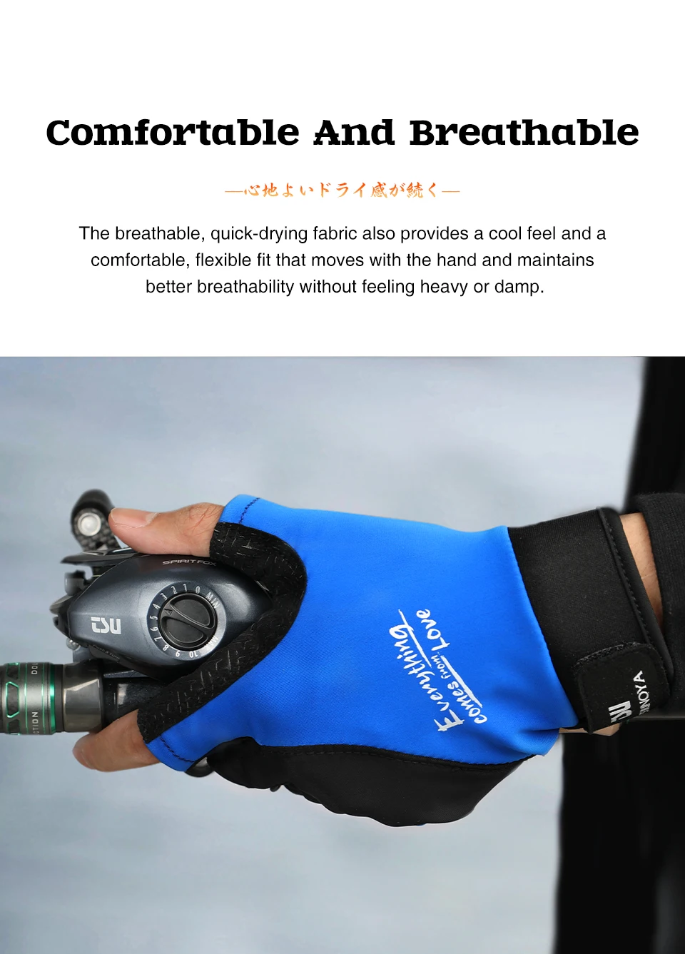 TSURINOYA Summer Half Finger Gloves Outdoor Sport Fishing Gloves Quick Dry Breathable Sun Protection Anti-slip Thin Gloves