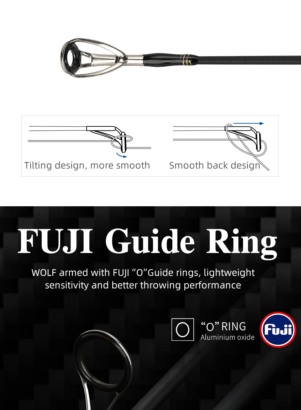 TSURINOYA BaitCasting Spinning Fishing Rod WOLF 1.98m 2.09m 2.2m 2.28m Medium Light FUJI Guide Long Casting Bass Carbon Lure Rod