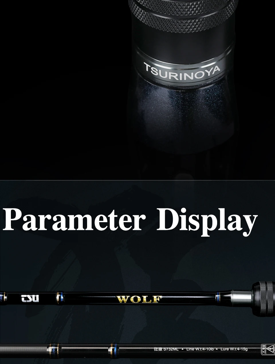 TSURINOYA BaitCasting Spinning Fishing Rod WOLF 1.98m 2.09m 2.2m 2.28m Medium Light FUJI Guide Long Casting Bass Carbon Lure Rod