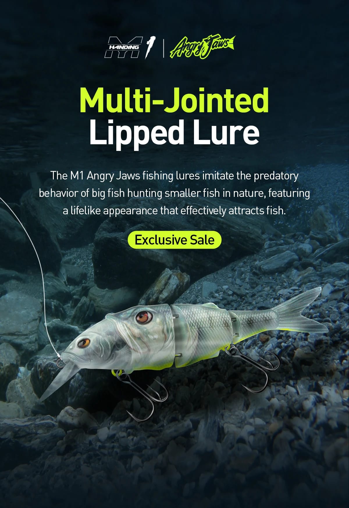 HANDING 3pcs/pack 15g/24g/37g M1 Lip Jointed Swimbait Lure Fishing Lure Tackle for Bass and Pike Wide Lip Fishing Lures Bait Kit
