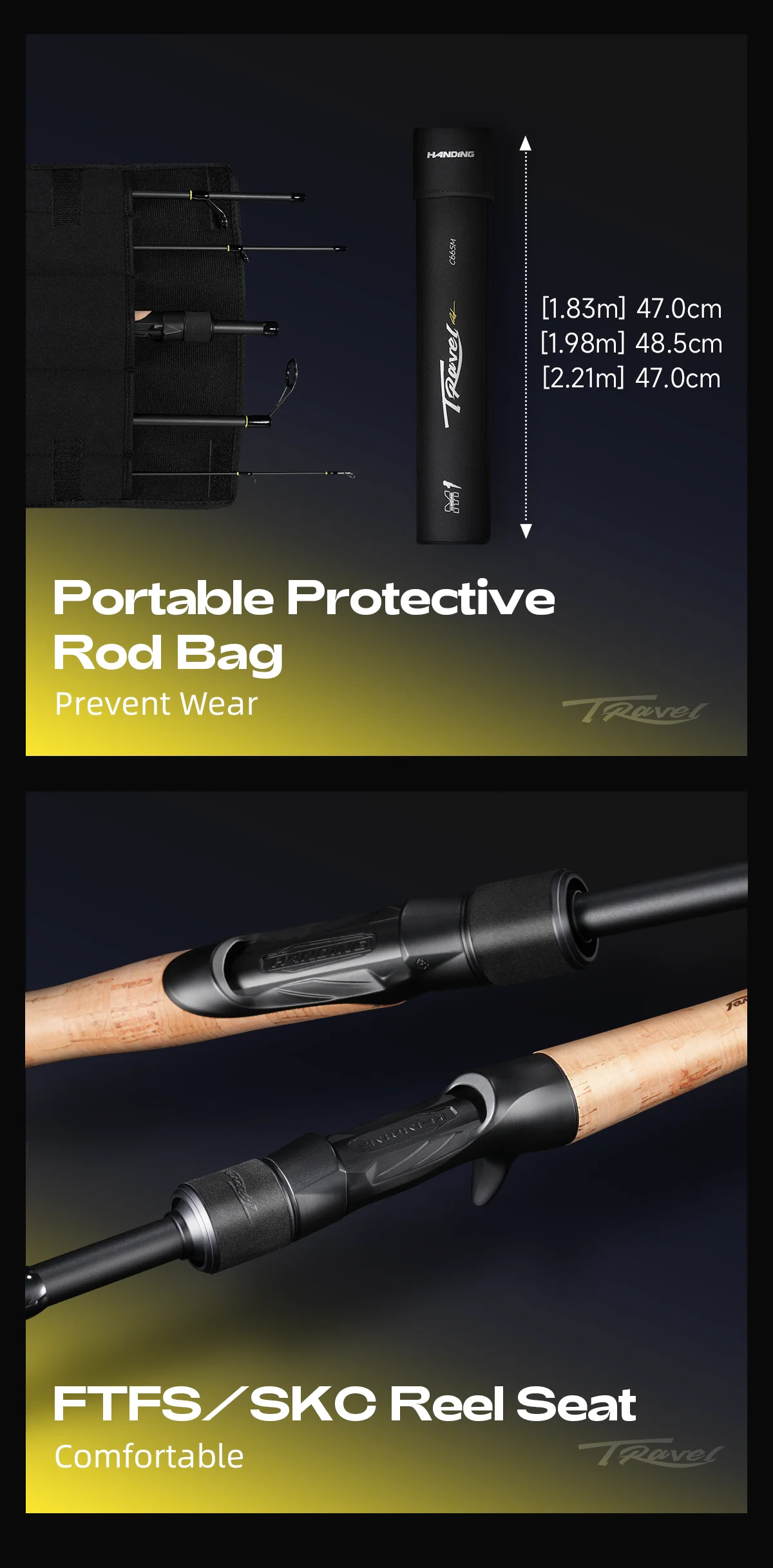HANDING 30+24T Fishing Rod 40-43cm Travel Fishing Rod 5-6 Sections Seaguide Guide Ring Portable and Protective Rod for Trip HANDING 30+24T Fishing Rod 40-43cm Travel Fishing Rod 5-6 Sections Seaguide Guide Ring Portable and Protective Rod for Trip