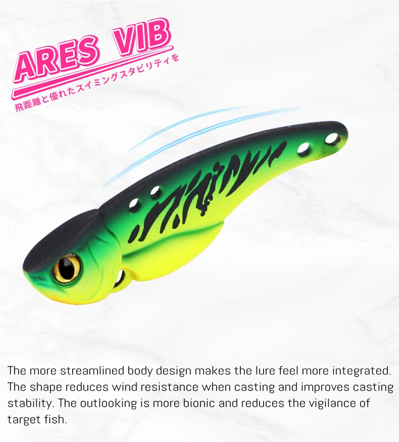 TSURINOYA Fishing Hard Lure Metal VIB ARES-A 5g 7g 10g 15g Treble Hook Double Hole Low Center Of Gravity Artificial Bait TSURINOYA Fishing Hard Lure Metal VIB ARES-A 5g 7g 10g 15g Treble Hook Double Hole Low Center Of Gravity Artificial Bait