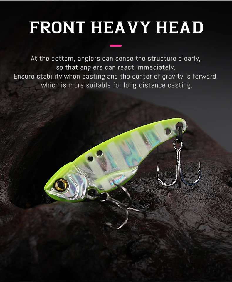 TSURINOYA Fishing Hard Lure Metal VIB ARES-A 5g 7g 10g 15g Treble Hook Double Hole Low Center Of Gravity Artificial Bait TSURINOYA Fishing Hard Lure Metal VIB ARES-A 5g 7g 10g 15g Treble Hook Double Hole Low Center Of Gravity Artificial Bait