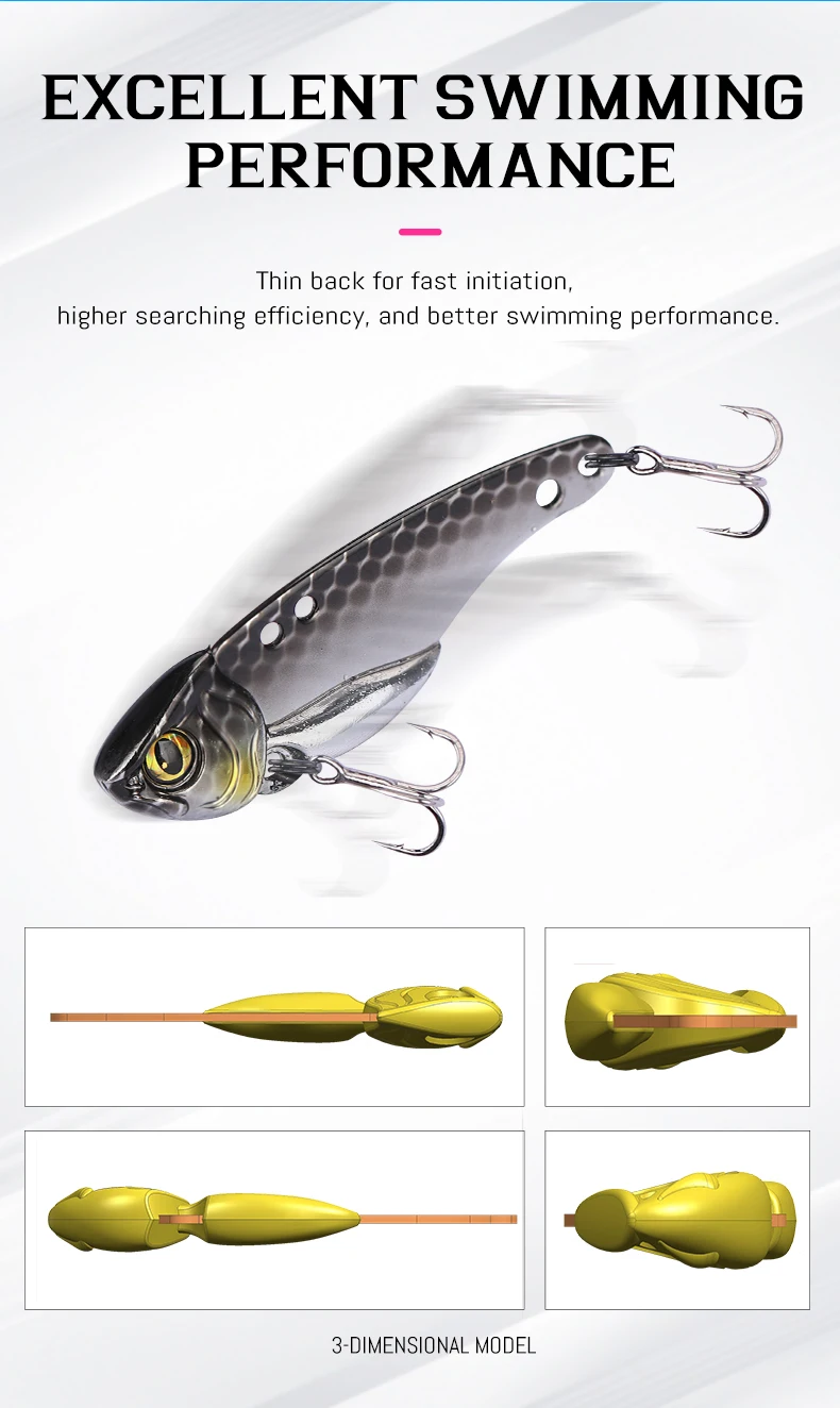 TSURINOYA Fishing Hard Lure Metal VIB ARES-A 5g 7g 10g 15g Treble Hook Double Hole Low Center Of Gravity Artificial Bait TSURINOYA Fishing Hard Lure Metal VIB ARES-A 5g 7g 10g 15g Treble Hook Double Hole Low Center Of Gravity Artificial Bait