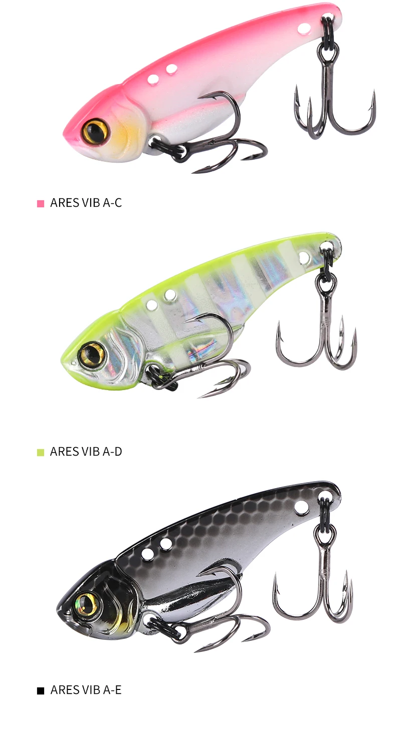 TSURINOYA Fishing Hard Lure Metal VIB ARES-A 5g 7g 10g 15g Treble Hook Double Hole Low Center Of Gravity Artificial Bait TSURINOYA Fishing Hard Lure Metal VIB ARES-A 5g 7g 10g 15g Treble Hook Double Hole Low Center Of Gravity Artificial Bait