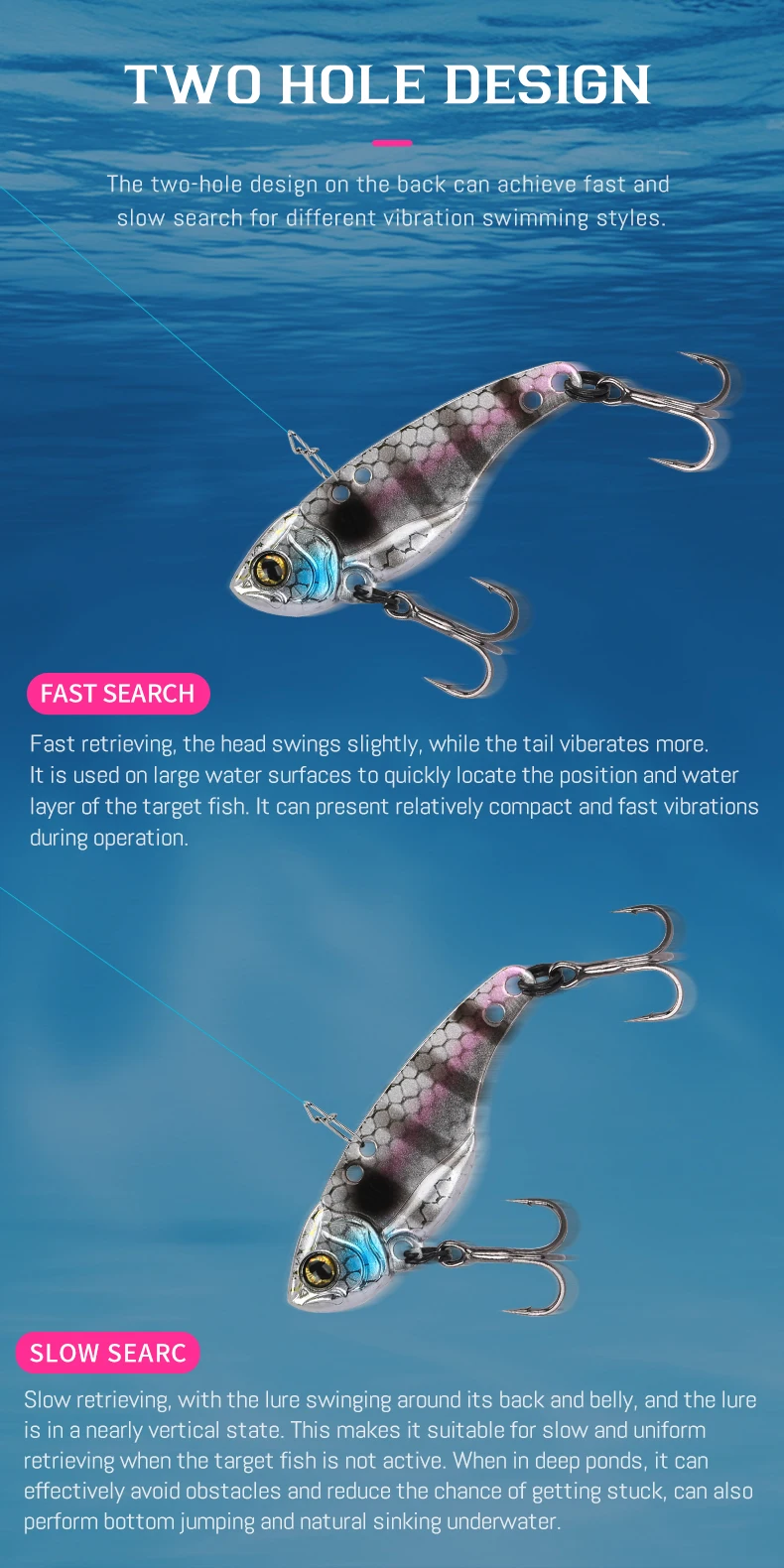TSURINOYA Fishing Hard Lure Metal VIB ARES-A 5g 7g 10g 15g Treble Hook Double Hole Low Center Of Gravity Artificial Bait TSURINOYA Fishing Hard Lure Metal VIB ARES-A 5g 7g 10g 15g Treble Hook Double Hole Low Center Of Gravity Artificial Bait