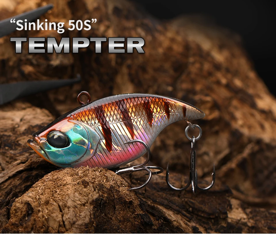 TSURINOYA 50S Vibration Fishing Lure Suit 5pcs 50mm 12.5g TEMPTER Winter Fishing VIB Hard Bait With Lure Box Lipless Tackle Kit