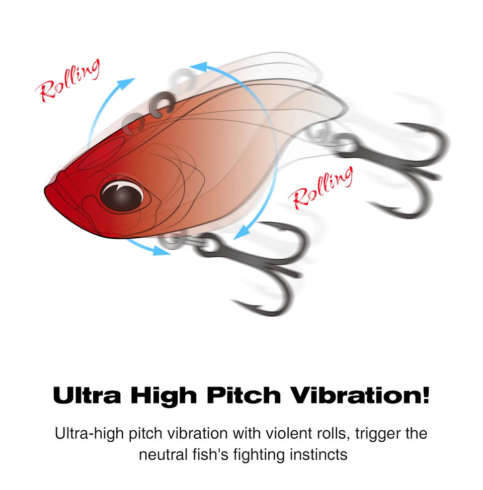 TSURINOYA 50S Vibration Fishing Lure Suit 5pcs 50mm 12.5g TEMPTER Winter Fishing VIB Hard Bait With Lure Box Lipless Tackle Kit