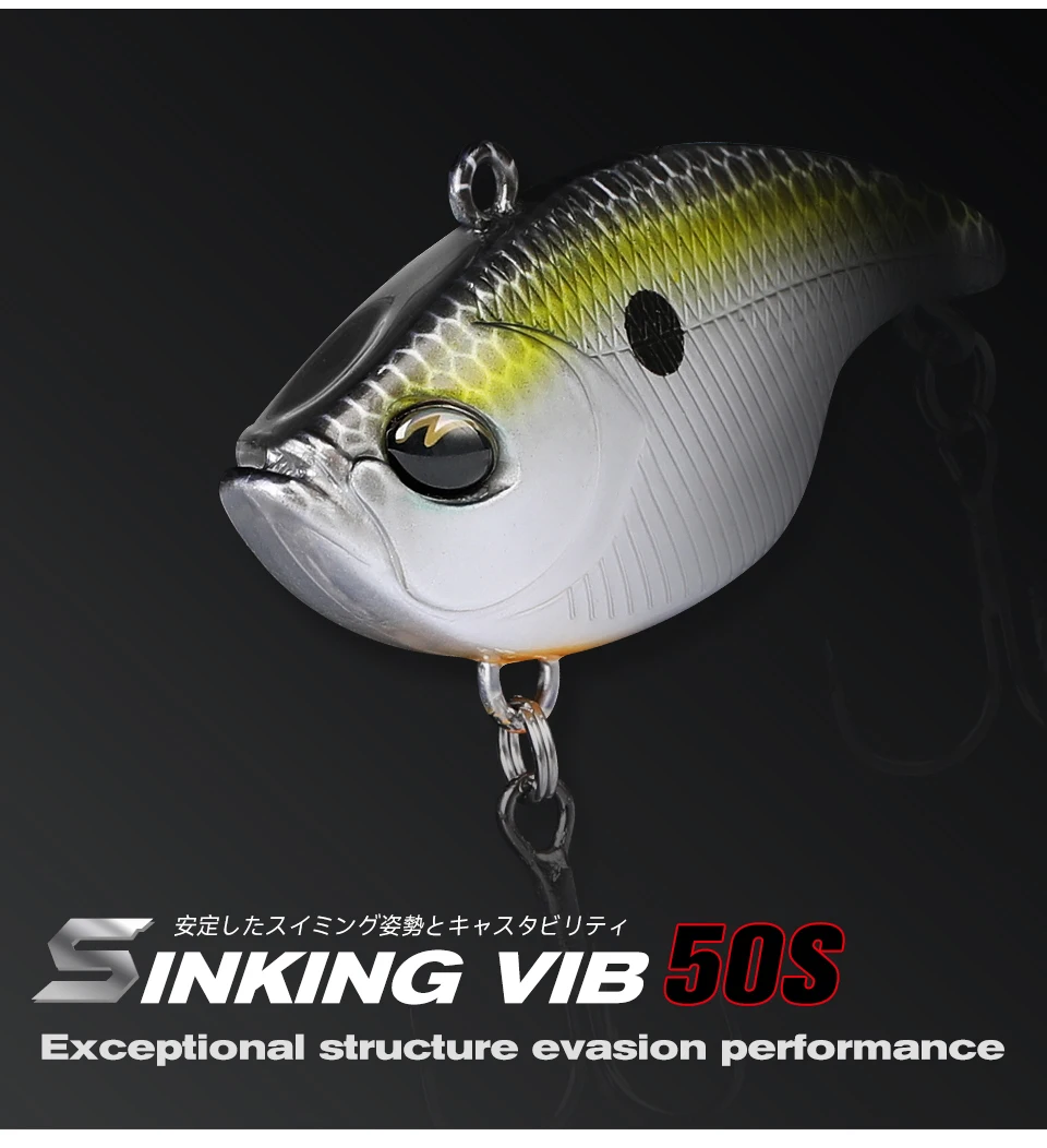 TSURINOYA 50S Vibration Fishing Lure Suit 5pcs 50mm 12.5g TEMPTER Winter Fishing VIB Hard Bait With Lure Box Lipless Tackle Kit
