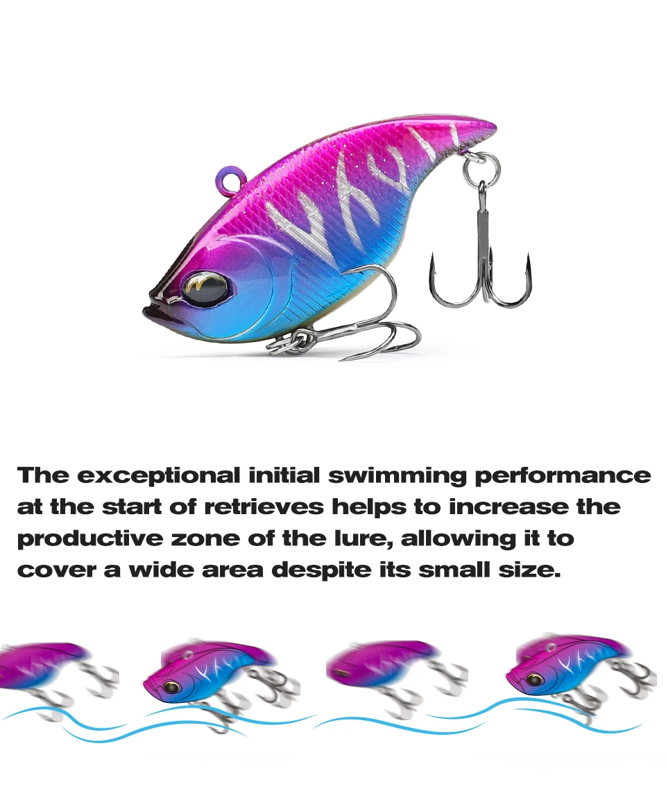 TSURINOYA 50S Vibration Fishing Lure Suit 5pcs 50mm 12.5g TEMPTER Winter Fishing VIB Hard Bait With Lure Box Lipless Tackle Kit