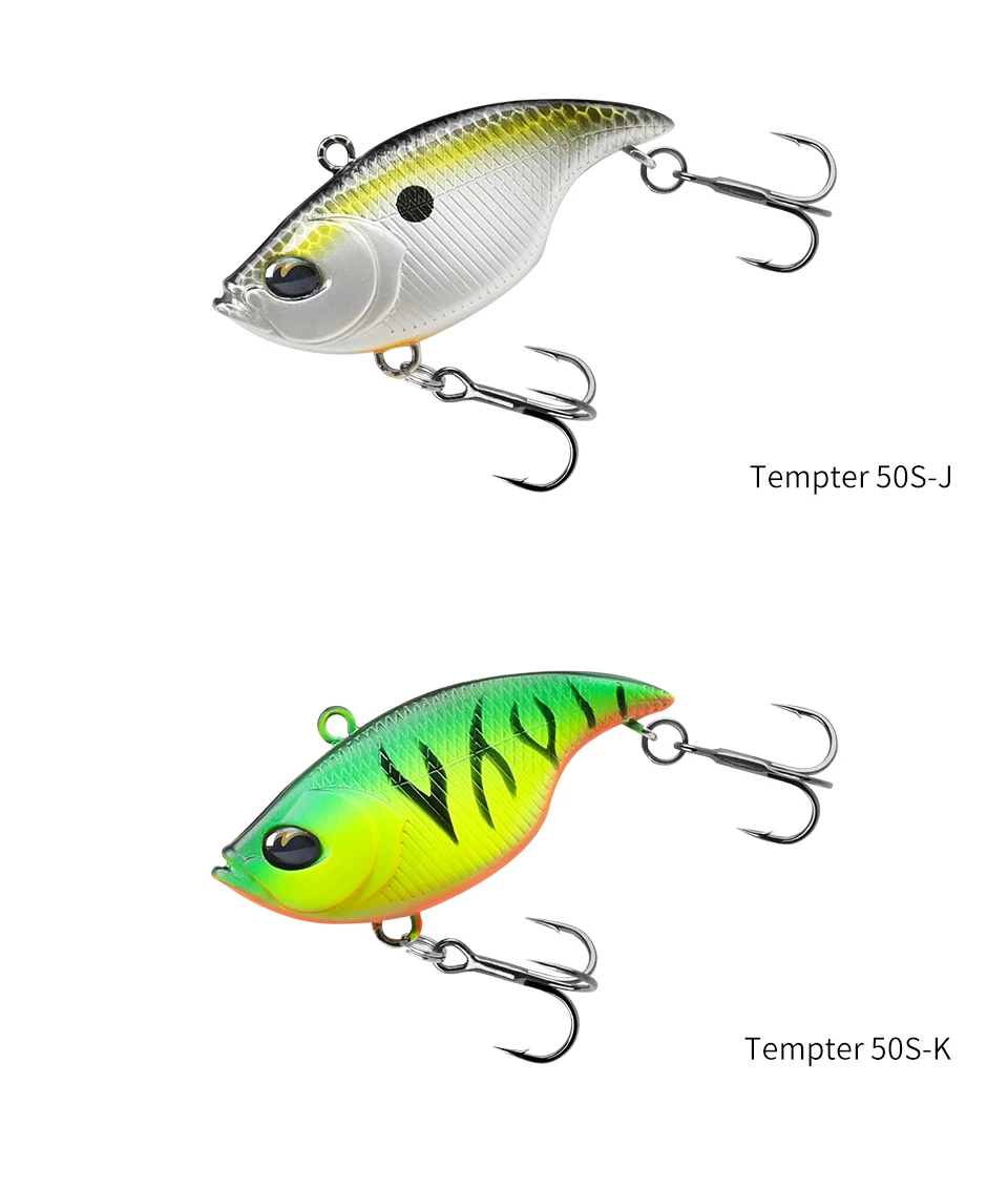 TSURINOYA 50S Vibration Fishing Lure Suit 5pcs 50mm 12.5g TEMPTER Winter Fishing VIB Hard Bait With Lure Box Lipless Tackle Kit