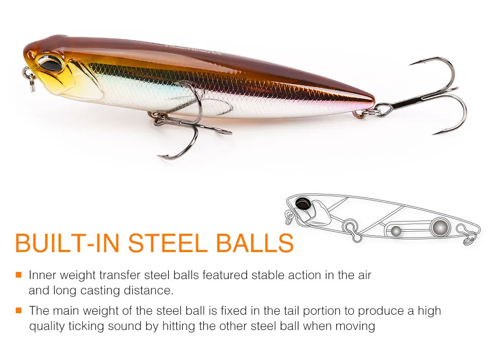 TSURINOYA 3pcs Floating Pencil Lure Set DW59 85mm 10.5g Topwater MInnow Crank Hard Bait Bass Snakehead Articial Wobblers Peche