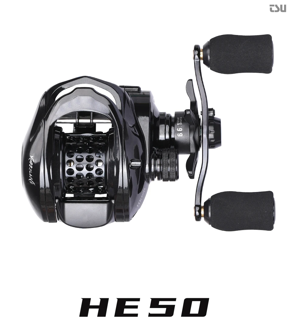 TSURINOYA Ultra-light Baitcasting Fishing Reel Hurricane 50/150 Brass Gear Versatile 6.6:1 Ultra-smooth High Strength Reel