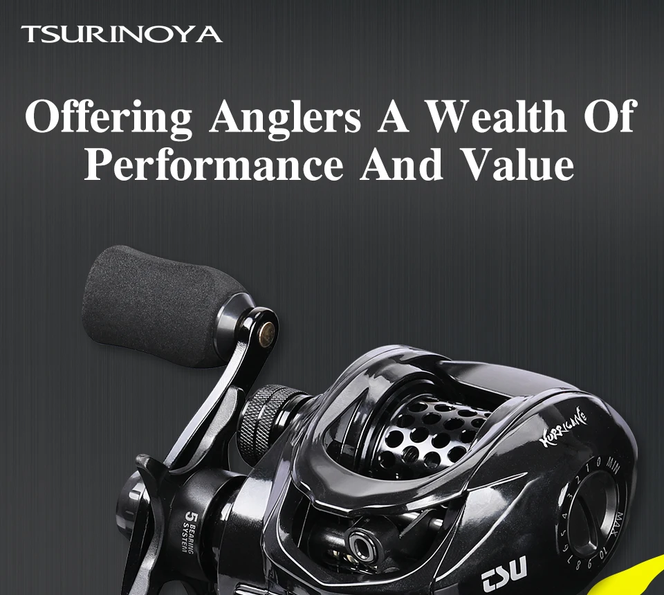 TSURINOYA Ultra-light Baitcasting Fishing Reel Hurricane 50/150 Brass Gear Versatile 6.6:1 Ultra-smooth High Strength Reel