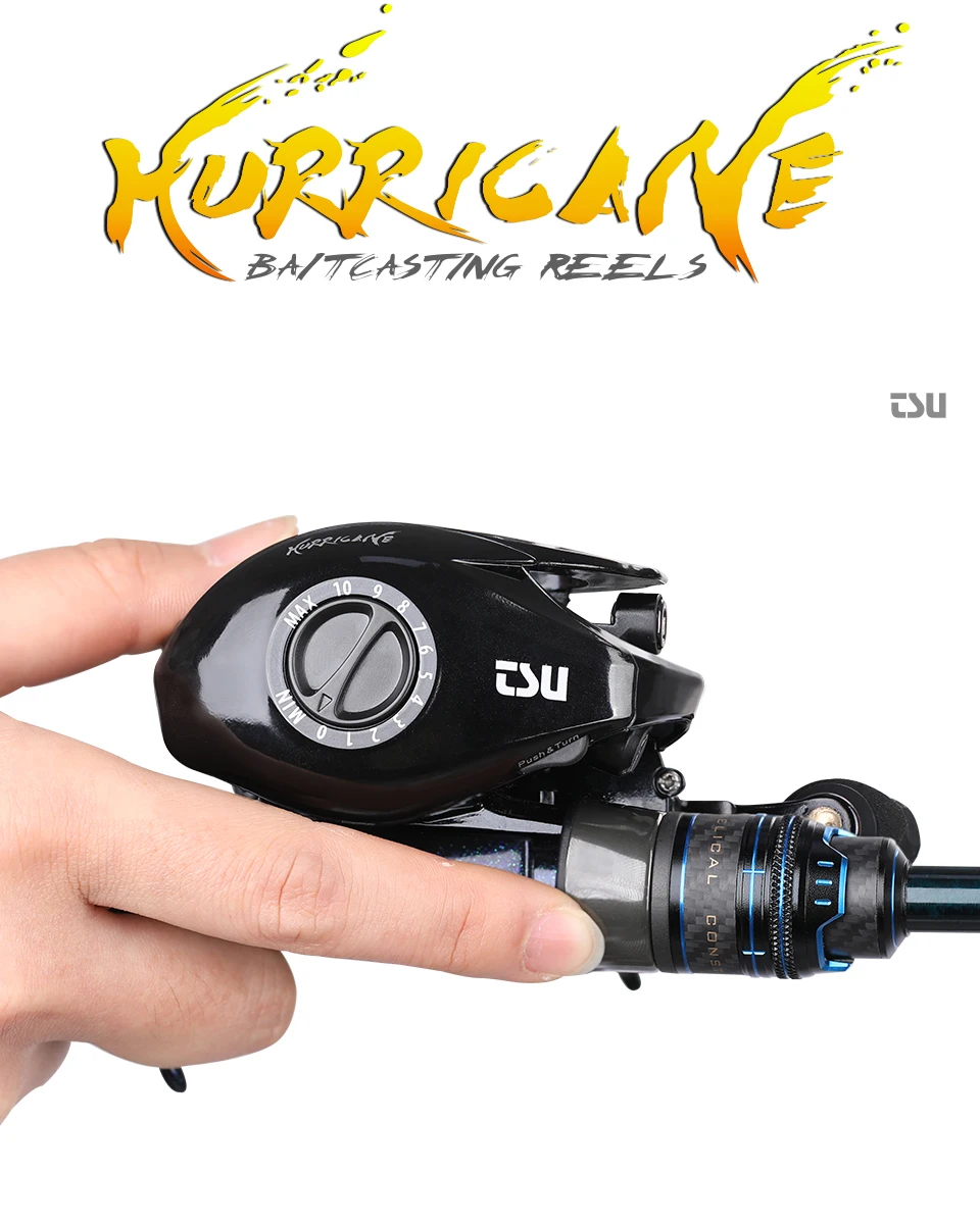 TSURINOYA Ultra-light Baitcasting Fishing Reel Hurricane 50/150 Brass Gear Versatile 6.6:1 Ultra-smooth High Strength Reel