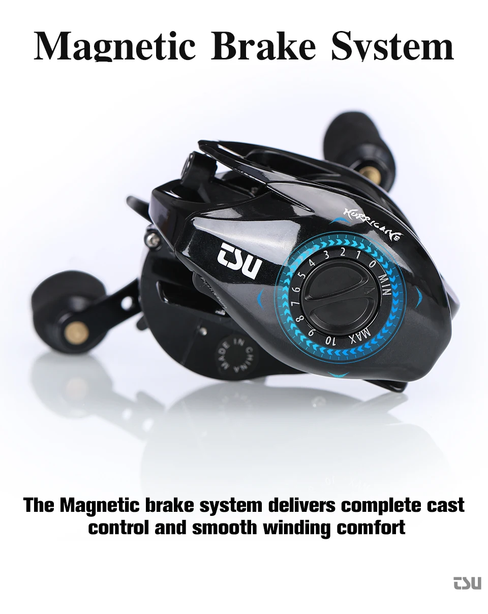 TSURINOYA Ultra-light Baitcasting Fishing Reel Hurricane 50/150 Brass Gear Versatile 6.6:1 Ultra-smooth High Strength Reel