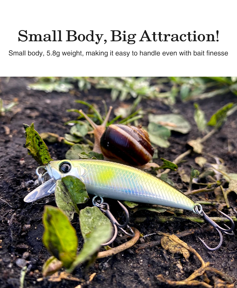 TSURINOYA Intruder 51S Set Sinking Minnow 5pcs With Lure Box 46mm 5g Stream Lake Hard Bait For Trout Ajing Bass Pike Fishing Kit