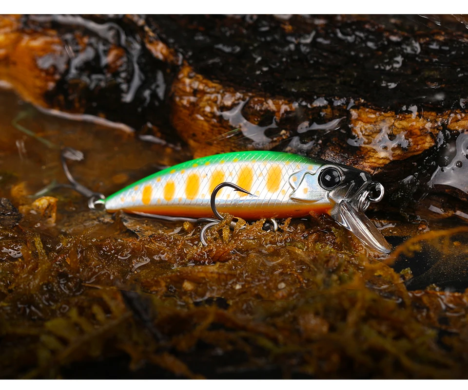 TSURINOYA Intruder 51S Set Sinking Minnow 5pcs With Lure Box 46mm 5g Stream Lake Hard Bait For Trout Ajing Bass Pike Fishing Kit