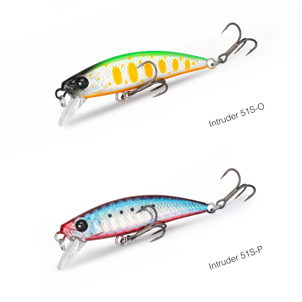 TSURINOYA Intruder 51S Set Sinking Minnow 5pcs With Lure Box 46mm 5g Stream Lake Hard Bait For Trout Ajing Bass Pike Fishing Kit