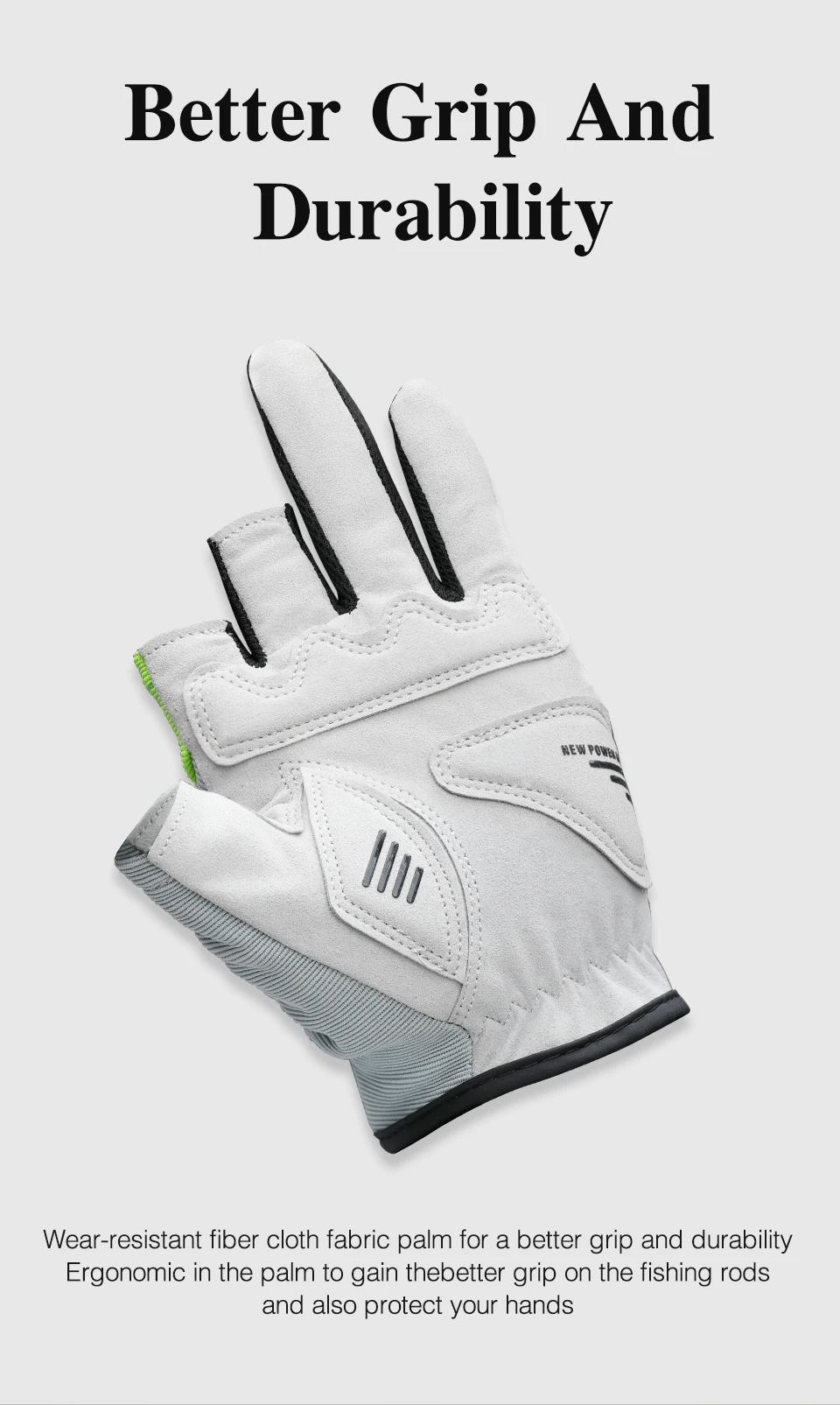 TSURINOYA Fishing Gloves Full Finger 3 Cut Finger Outdoor Hiking Paddling Driving Canoeing Rowing Non-slip Sport Lure Gloves