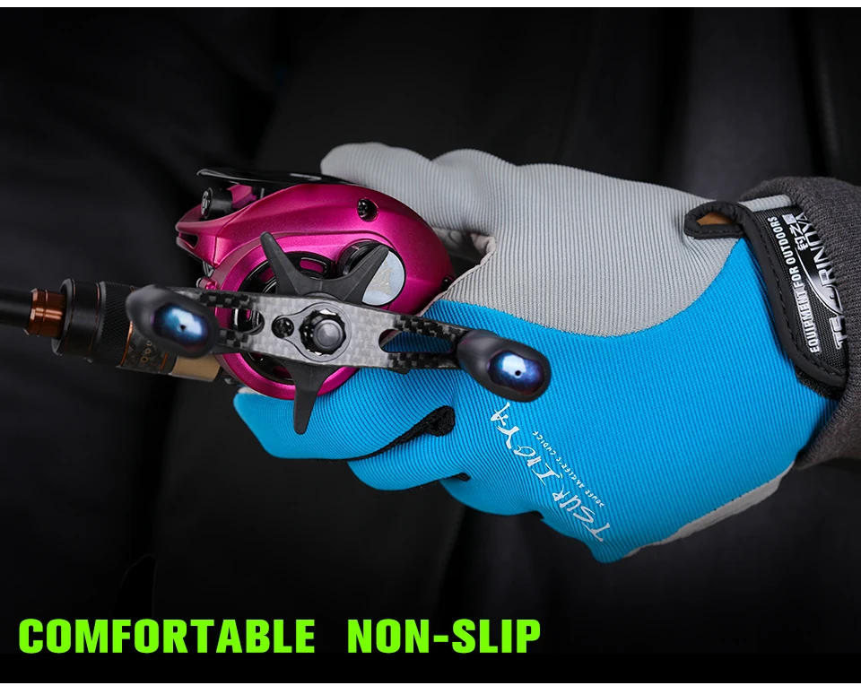TSURINOYA Fishing Gloves Full Finger 3 Cut Finger Outdoor Hiking Paddling Driving Canoeing Rowing Non-slip Sport Lure Gloves