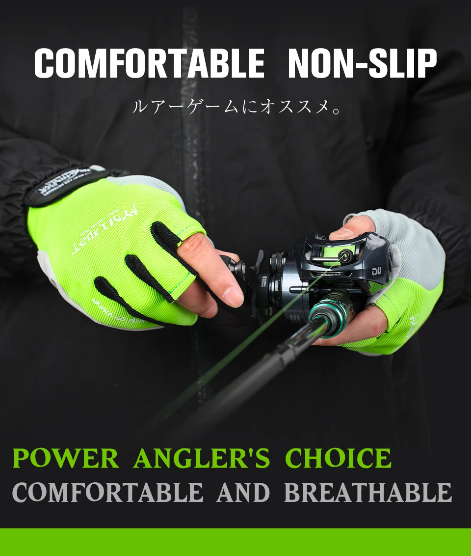 TSURINOYA Fishing Gloves Full Finger 3 Cut Finger Outdoor Hiking Paddling Driving Canoeing Rowing Non-slip Sport Lure Gloves