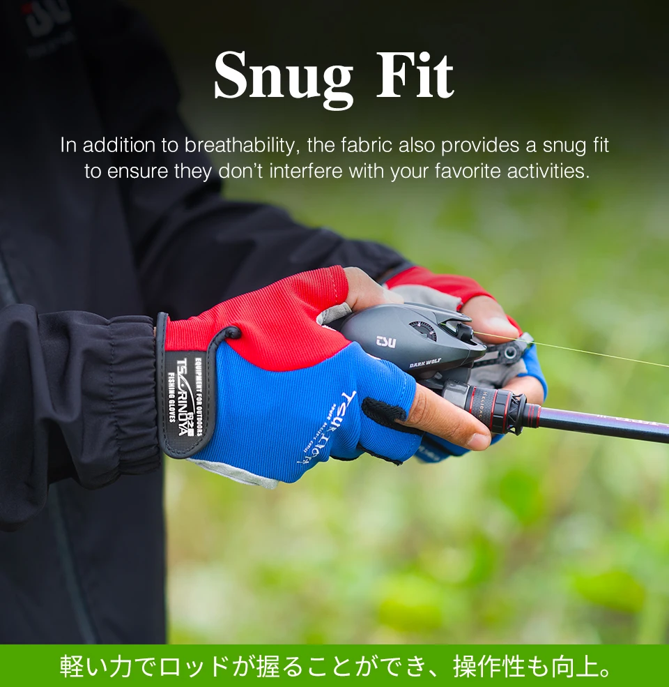 TSURINOYA Fishing Gloves Full Finger 3 Cut Finger Outdoor Hiking Paddling Driving Canoeing Rowing Non-slip Sport Lure Gloves
