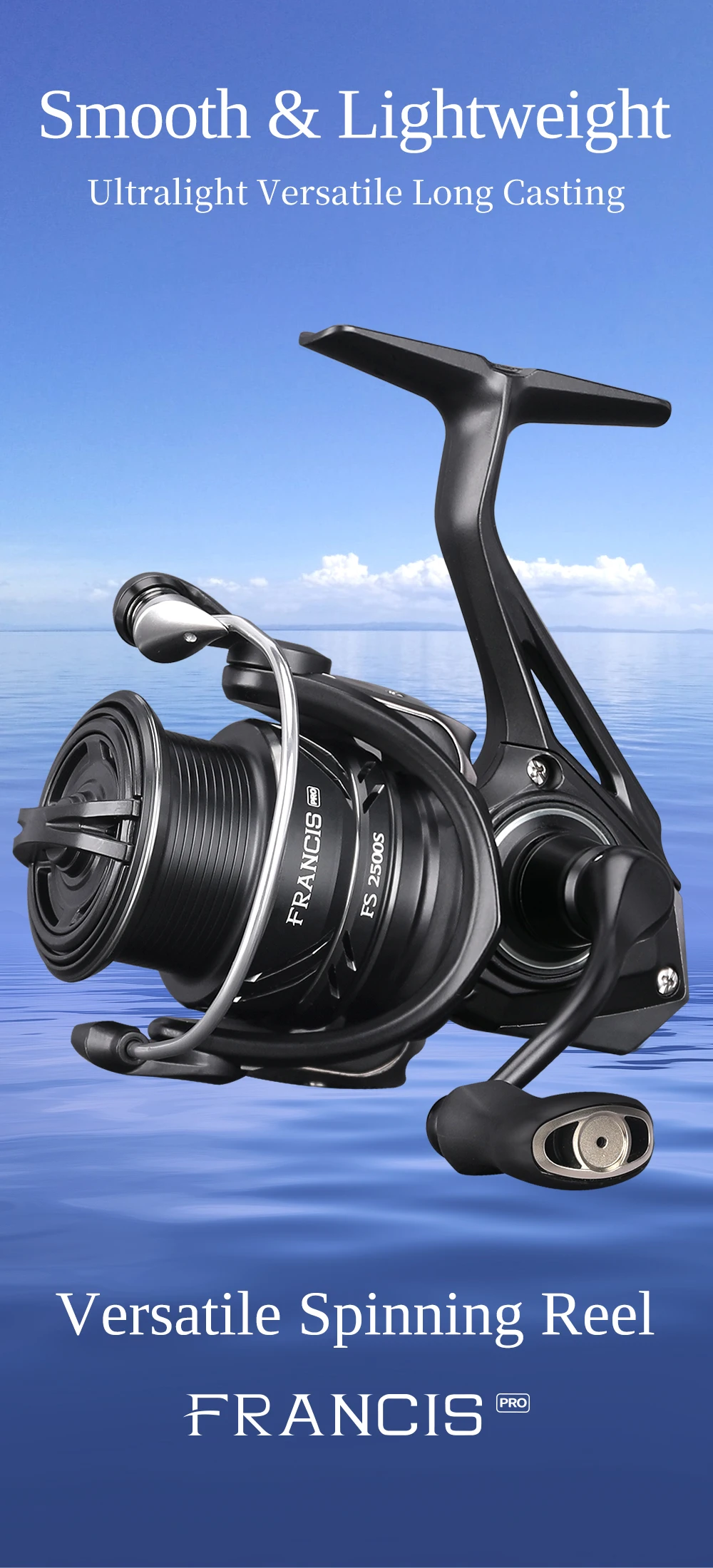 TSURINOYA FS PRO Spinning Fishing Reel FRANCIS 4-9kg Drag 165g Shallow Spool 5.2:1 9+1 bearings Versatile Long Cast Bass