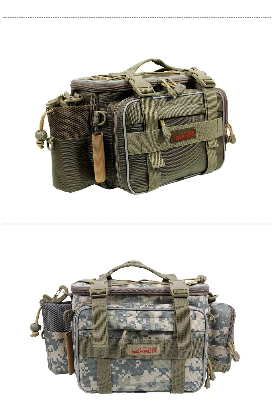 TSURINOYA Multifunction Fishing Bag Y7 19*15*40cm High Capacity  Fishing Tackle Lure Bag Shoulder Bag Canvas Waist Bag
