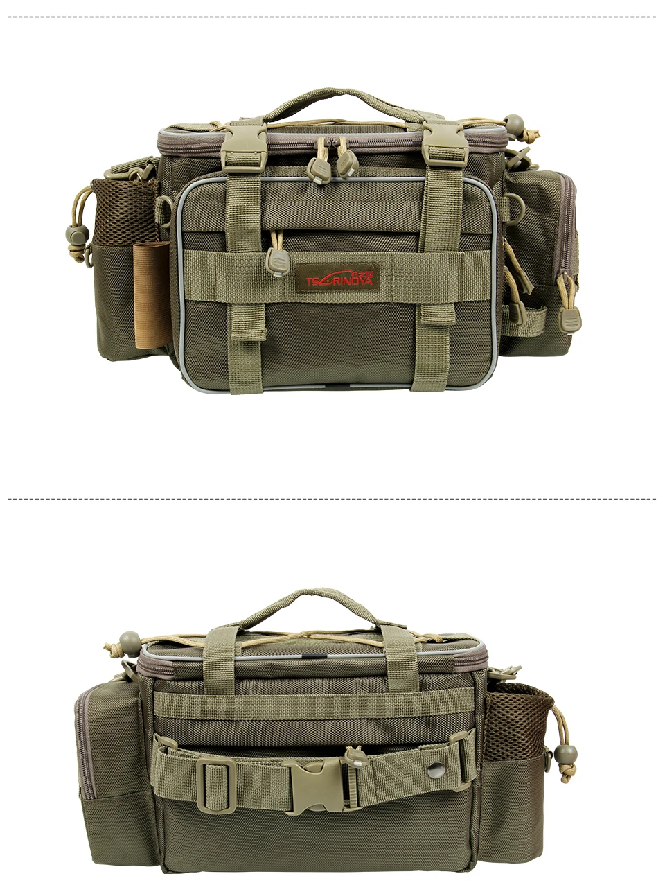 TSURINOYA Multifunction Fishing Bag Y7 19*15*40cm High Capacity  Fishing Tackle Lure Bag Shoulder Bag Canvas Waist Bag