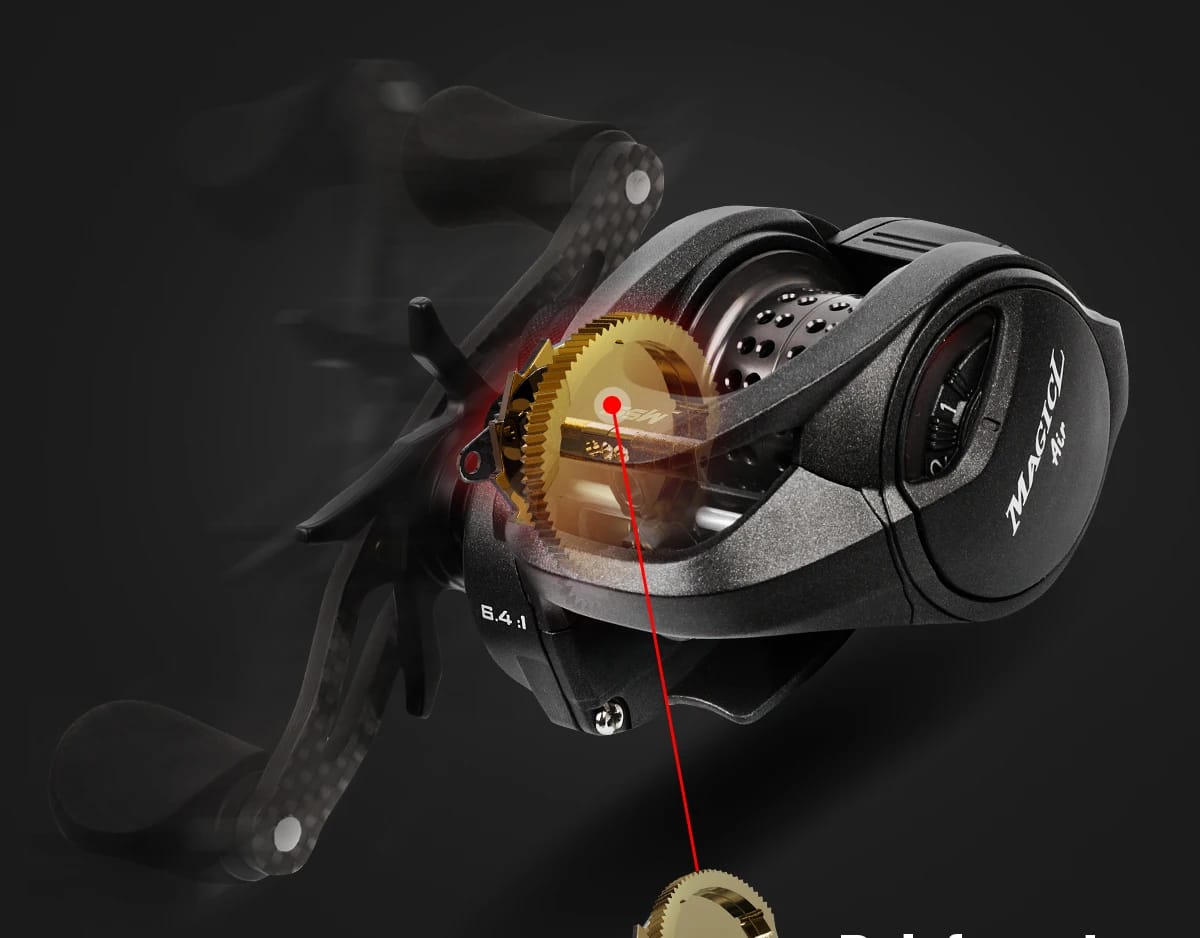 HANDING BFS Baitcasting Reel Lightweight 147g Carbon Reel Fishing Reel, 9+1 NMB Bearing, 6.4:1 Gear Ratio 4KG Max Drag for Trout
