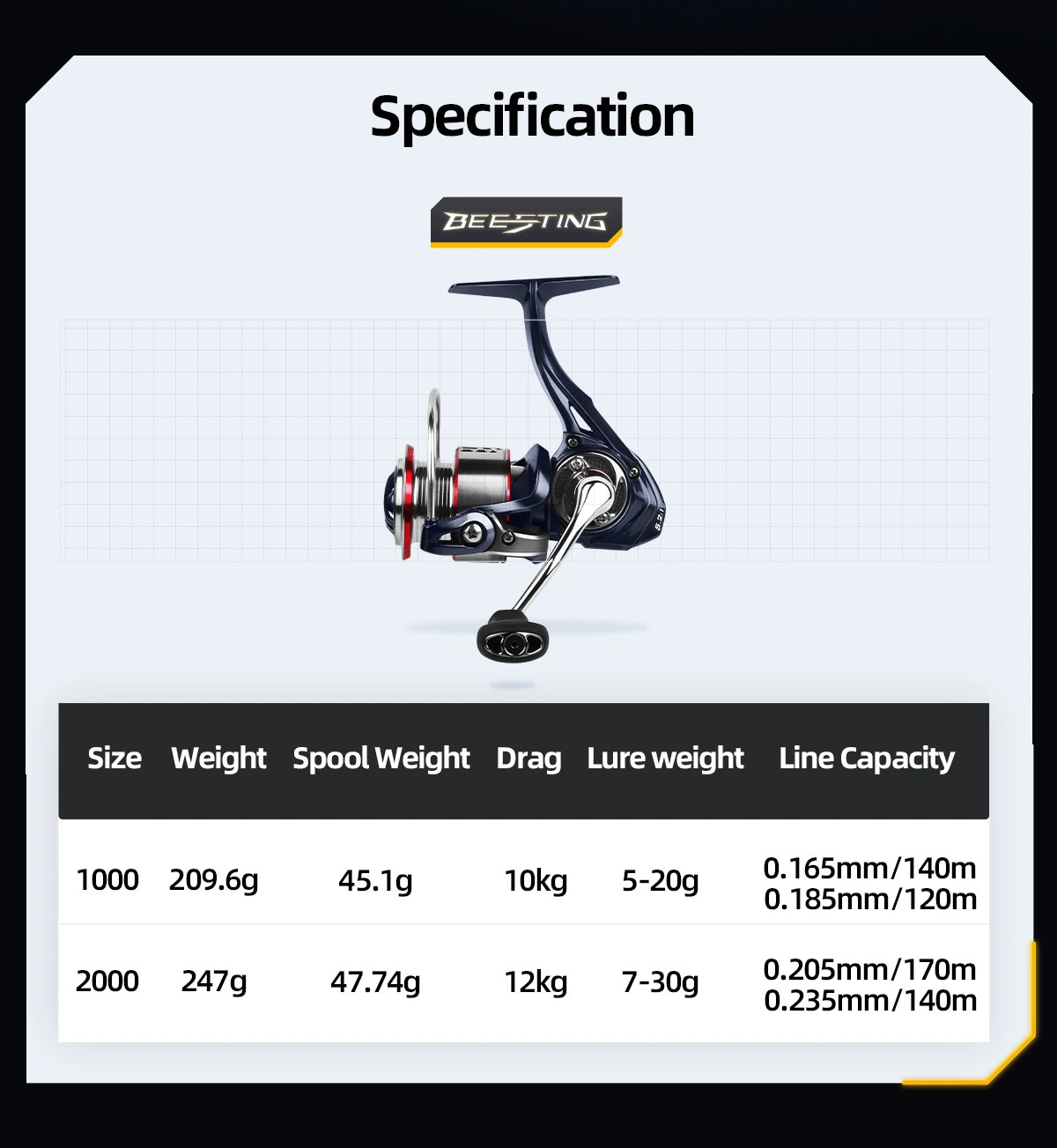 HANDING Beesting BFS Spinning Reel, 5:.2:1 Gear Ratio Ultralight Reels, 9+1 Ball Bearings, 12KG Max Drag for Trout Fishing Reel HANDING Beesting BFS Spinning Reel, 5:.2:1 Gear Ratio Ultralight Reels, 9+1 Ball Bearings, 12KG Max Drag for Trout Fishing Reel
