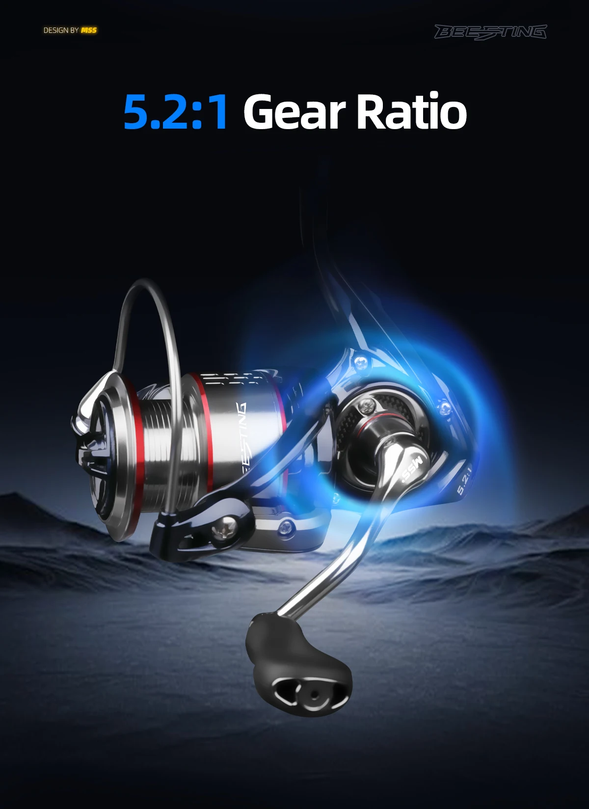 HANDING Beesting BFS Spinning Reel, 5:.2:1 Gear Ratio Ultralight Reels, 9+1 Ball Bearings, 12KG Max Drag for Trout Fishing Reel HANDING Beesting BFS Spinning Reel, 5:.2:1 Gear Ratio Ultralight Reels, 9+1 Ball Bearings, 12KG Max Drag for Trout Fishing Reel