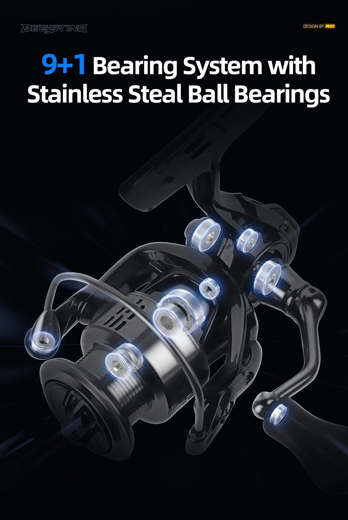 HANDING Beesting BFS Spinning Reel, 5:.2:1 Gear Ratio Ultralight Reels, 9+1 Ball Bearings, 12KG Max Drag for Trout Fishing Reel HANDING Beesting BFS Spinning Reel, 5:.2:1 Gear Ratio Ultralight Reels, 9+1 Ball Bearings, 12KG Max Drag for Trout Fishing Reel