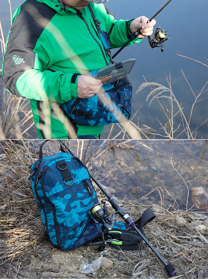 TSURINOYA Fishing Bag E1 32*21*9cm Waterproof Multifunctional Lure Fishing Tackle Pack Large Capacity Bait Box Trave Outdoor Bag