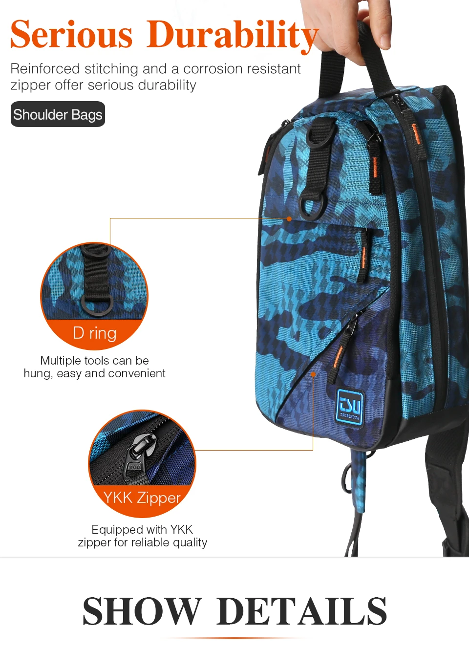 TSURINOYA Fishing Bag E1 32*21*9cm Waterproof Multifunctional Lure Fishing Tackle Pack Large Capacity Bait Box Trave Outdoor Bag