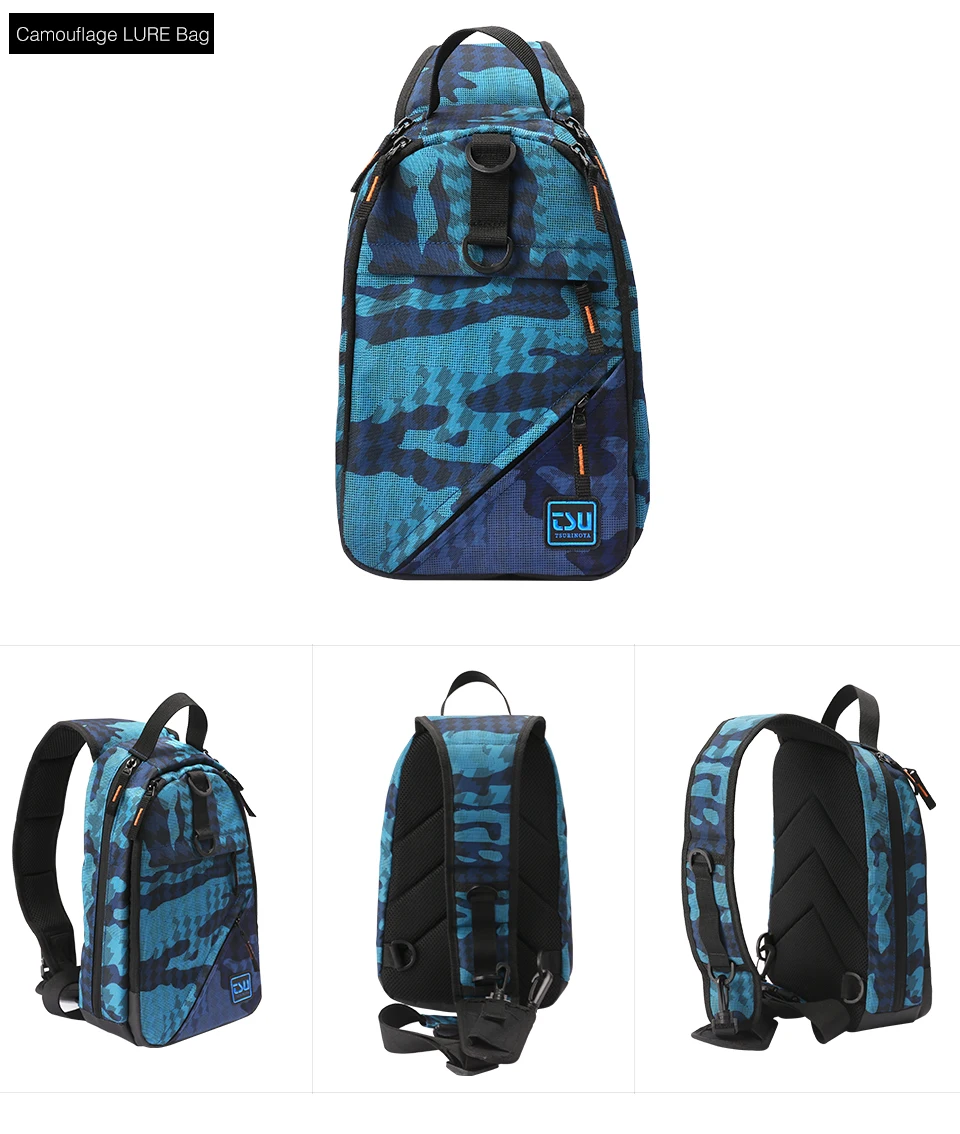 TSURINOYA Fishing Bag E1 32*21*9cm Waterproof Multifunctional Lure Fishing Tackle Pack Large Capacity Bait Box Trave Outdoor Bag
