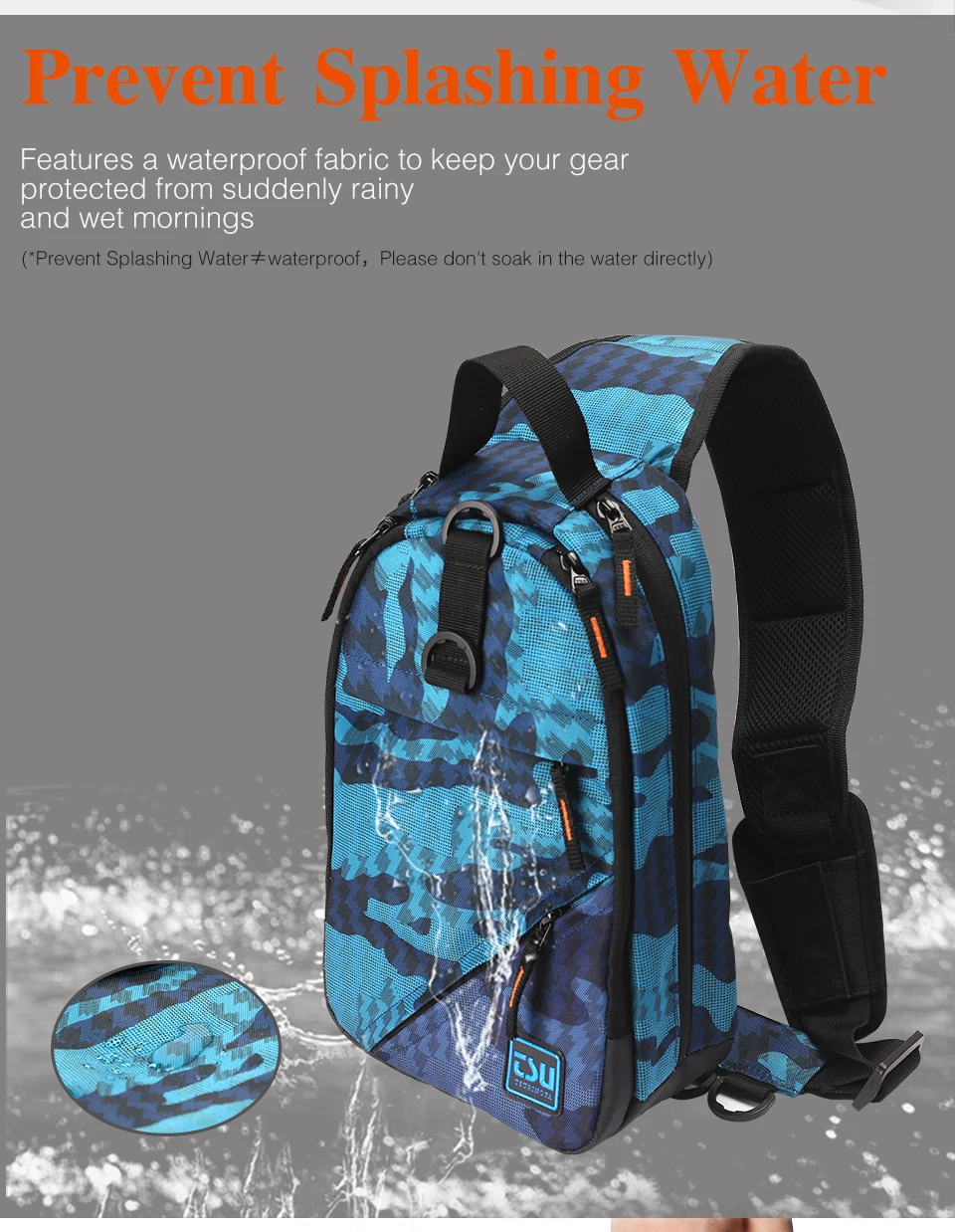 TSURINOYA Fishing Bag E1 32*21*9cm Waterproof Multifunctional Lure Fishing Tackle Pack Large Capacity Bait Box Trave Outdoor Bag