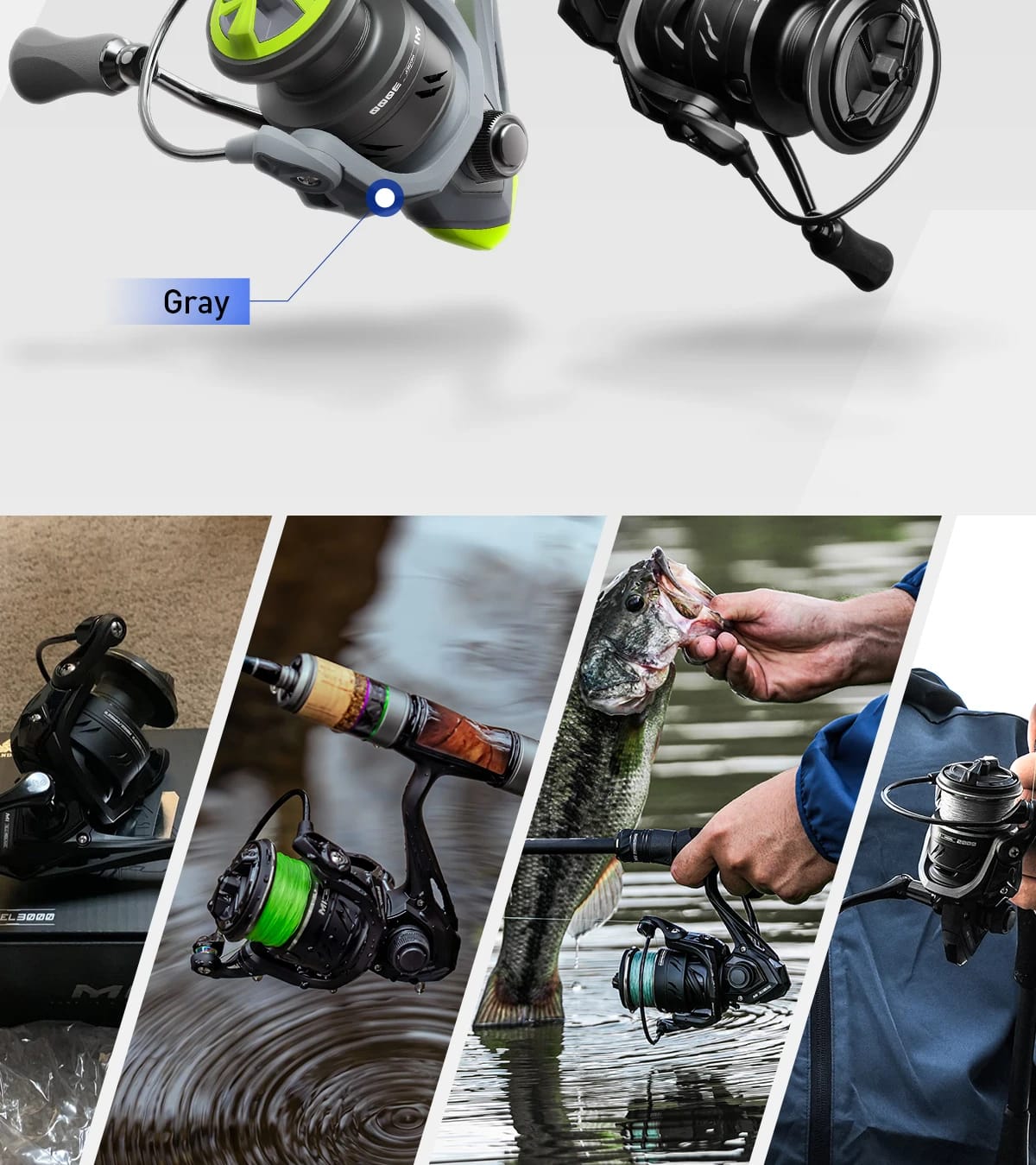 HANDING M1 Spinning Reel 12kg Max Drag Graphite Reel, 9 + 1 Ball Bearings, 5.2:1 Gear Ratio Fishing Reel for Perch Bass and Pike HANDING M1 Spinning Reel 12kg Max Drag Graphite Reel, 9 + 1 Ball Bearings, 5.2:1 Gear Ratio Fishing Reel for Perch Bass and Pike
