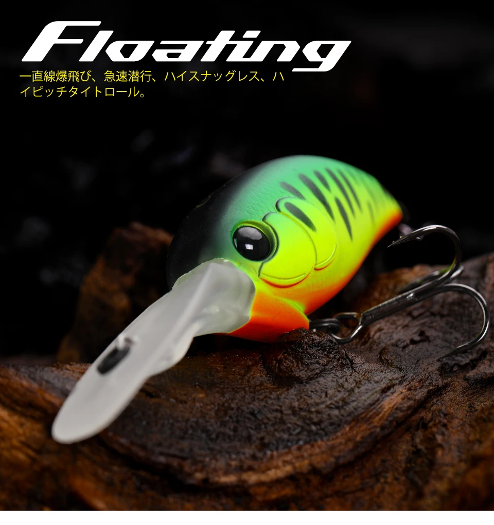 TSURINOYA 60F Crankbait Fishing Lure 60mm 16.6g CHASER 0-3m Long Casting Floating Artificial Hard Bait Bass Pike Ajing Crank