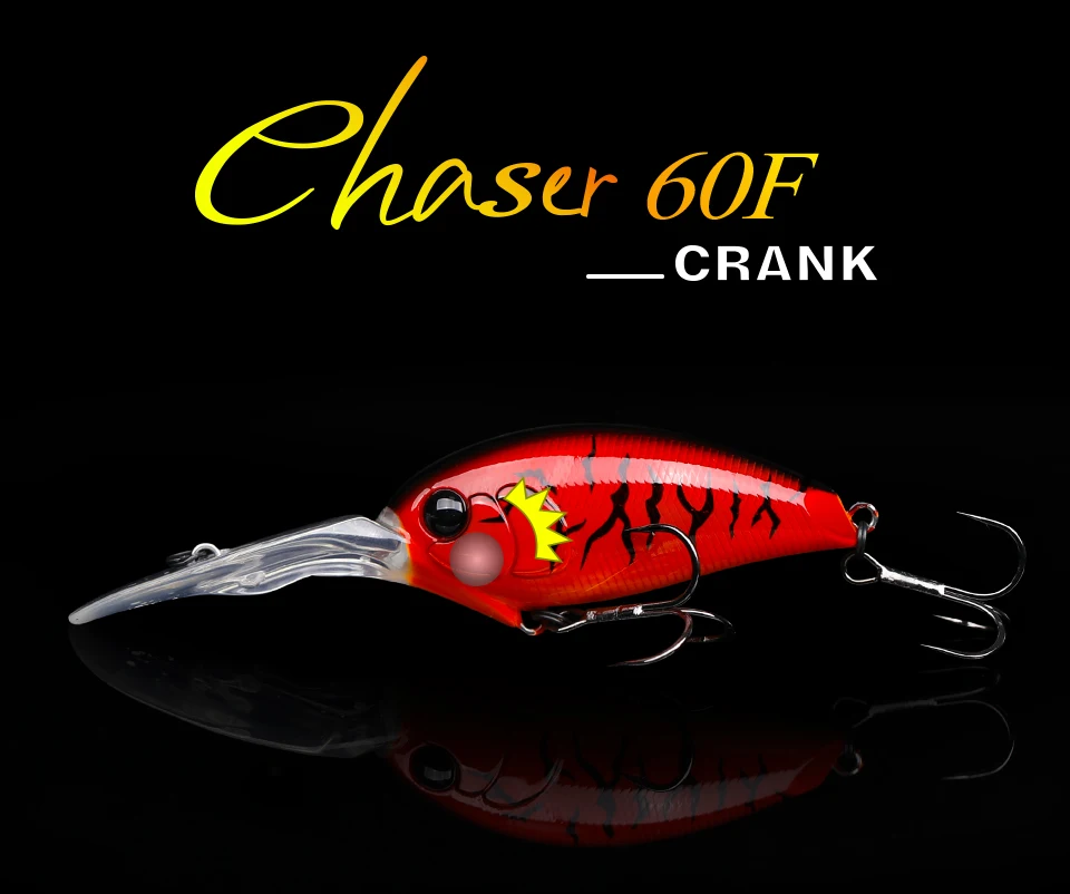TSURINOYA 60F Crankbait Fishing Lure 60mm 16.6g CHASER 0-3m Long Casting Floating Artificial Hard Bait Bass Pike Ajing Crank