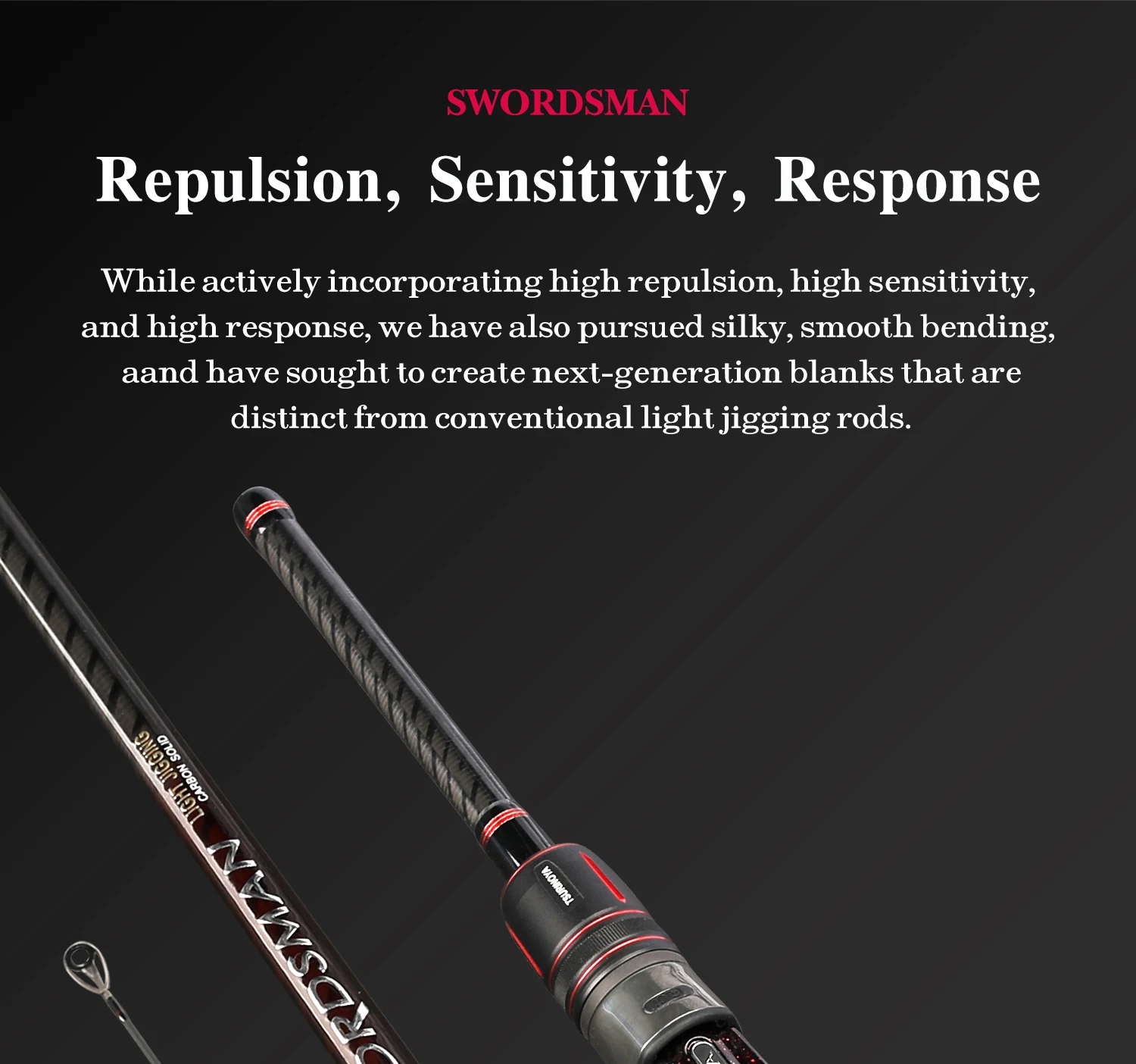 TSURINOYA Light Jigging Spinning Fishing Rod SWORDSMAN 1.9m Full Solid Carbon Blank Rod Max 300g High Strength Boat Slow Jigging