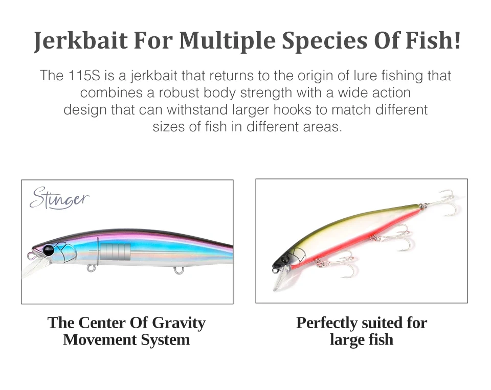 TSURINOYA Sinking Jerkbait Sea Fishing Lure IMP 115S 20g Set 6pcs Long Casting Minnow Seabass Artificial  River Fishing Tackle