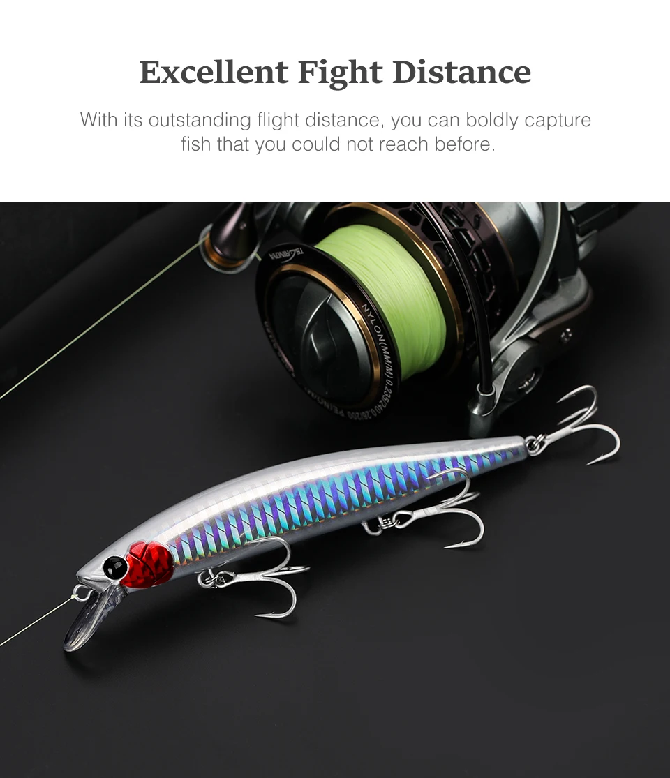 TSURINOYA Sinking Jerkbait Sea Fishing Lure IMP 115S 20g Set 6pcs Long Casting Minnow Seabass Artificial  River Fishing Tackle