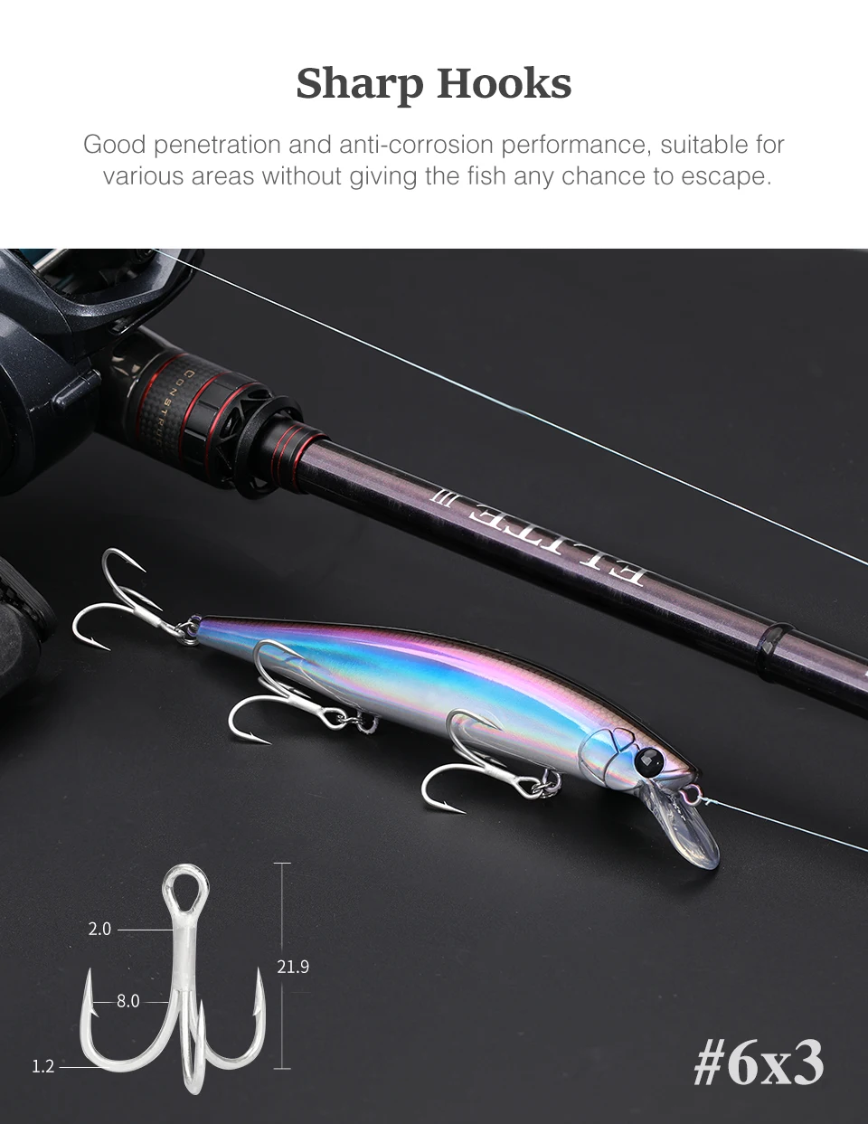 TSURINOYA Sinking Jerkbait Sea Fishing Lure IMP 115S 20g Set 6pcs Long Casting Minnow Seabass Artificial  River Fishing Tackle