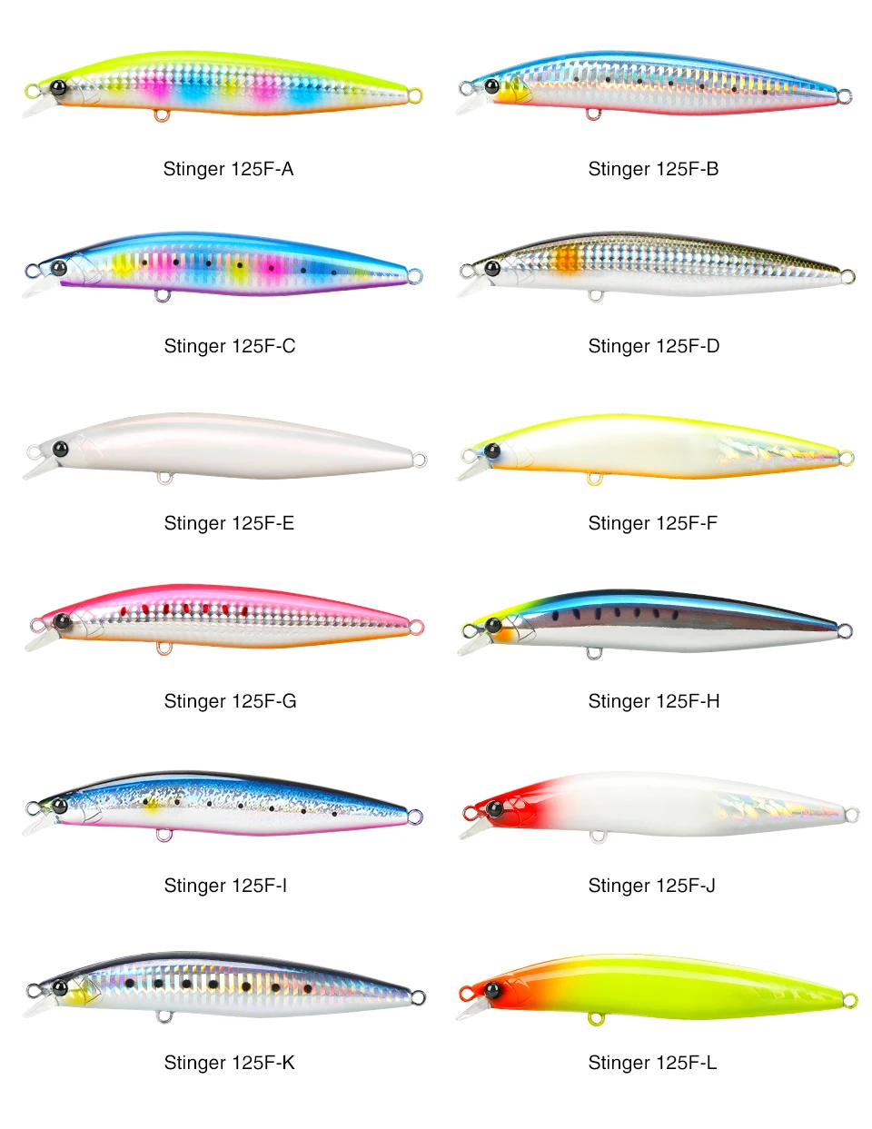 TSURINOYA 125mm 25g Floating Minnow Fishing Lure STINGER 125F Kit 6pcs 67m Long Casting Shore Fishing Large Seabass Blue Fish Lu