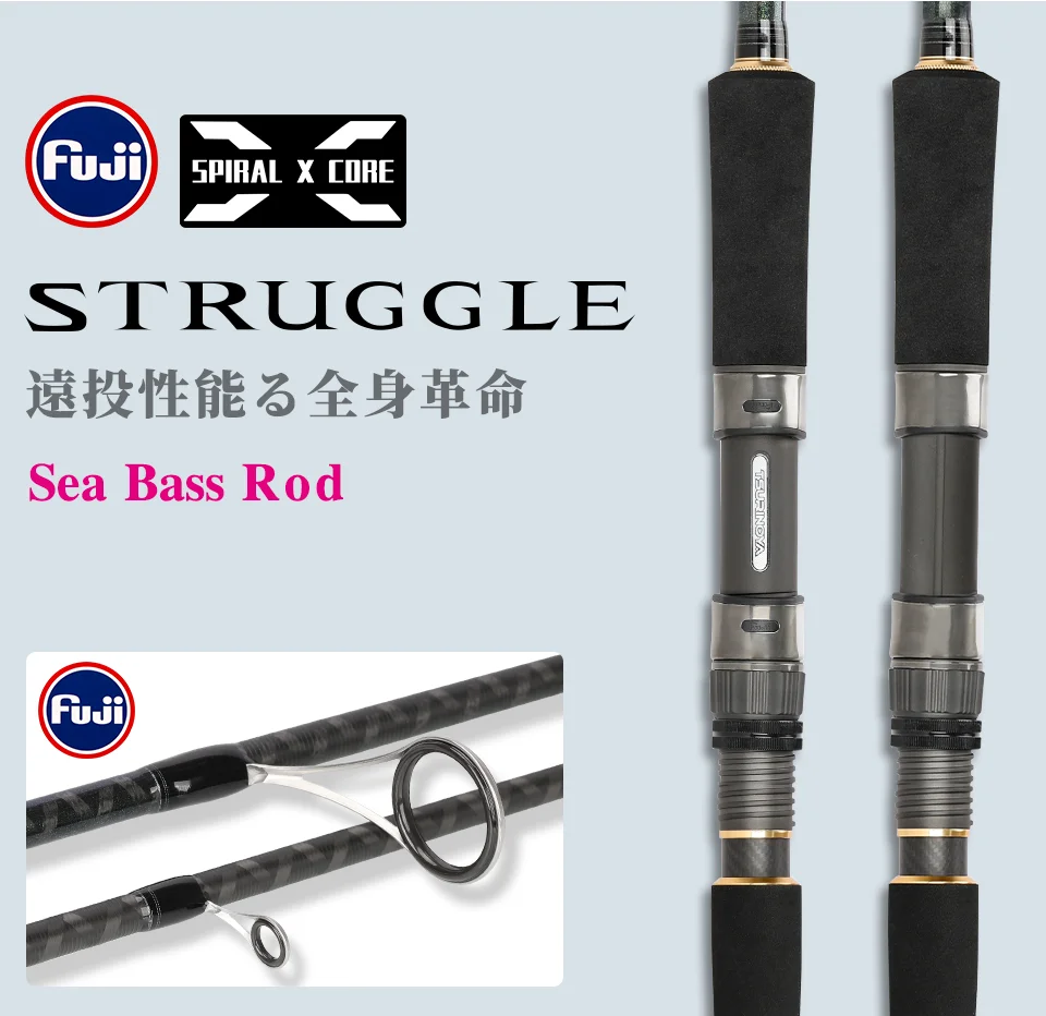 TSURINOYA Long Casting Seabass Rod STRUGGLE MF Action ML M 3.21m 2.92m 2.77m 2.62m 2 Section Spinning Rod Shore Fishing Rod